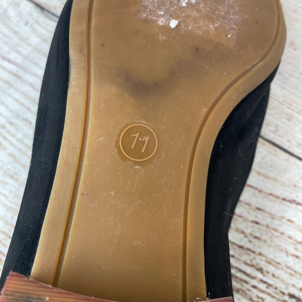 Tory Burch Leigh Womens Sz 11 Black Suede Loafers Slip On - Picture 9 of 9
